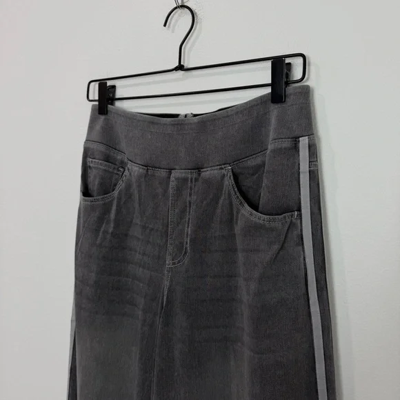 Halara Flex High Waisted Stripe Wide Leg Flowy Washed Casual Jeans Pockets M - Picture 4 of 7